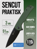 Нож SENCUT Praktisk, Black, 9Cr18MoV, Micarta Green Handle, S24019-3 Нож SENCUT Praktisk, Black, 9Cr18MoV, Micarta Green Handle, S24019-3