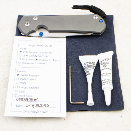 Нож Chris Reeve Large Sebenza 31 Plain Insingo, CPM MagnaCut, Titanium Handle Нож Chris Reeve Large Sebenza 31 Plain Insingo, CPM MagnaCut, Titanium Handle - купить в интернет-магазине Blademan