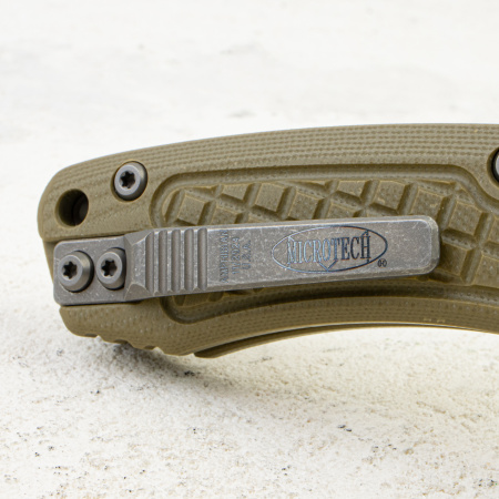Нож Microtech Amphibian RAM-LOK, Apocalyptic, M390, G10 Frag OD Green, 137RL-10 Нож Microtech Amphibian RAM-LOK, Apocalyptic, M390, G10 Frag OD Green, 137RL-10