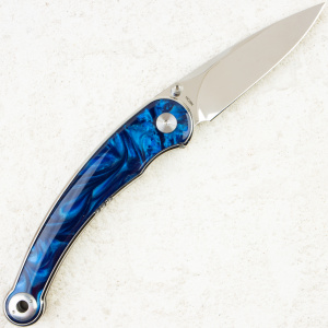 Нож QSP Dolphin, Mirror 14C28N, Resin Blue Handle, QS161-E Нож QSP Dolphin, Mirror 14C28N, Resin Blue Handle, QS161-E