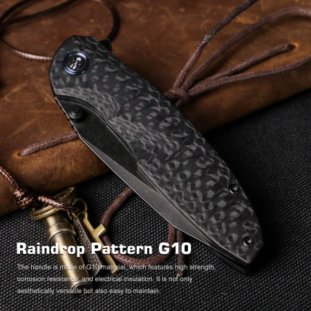 Нож Remette Cool Whale, 14C28N, G10 Black Handle, RTCL-G2