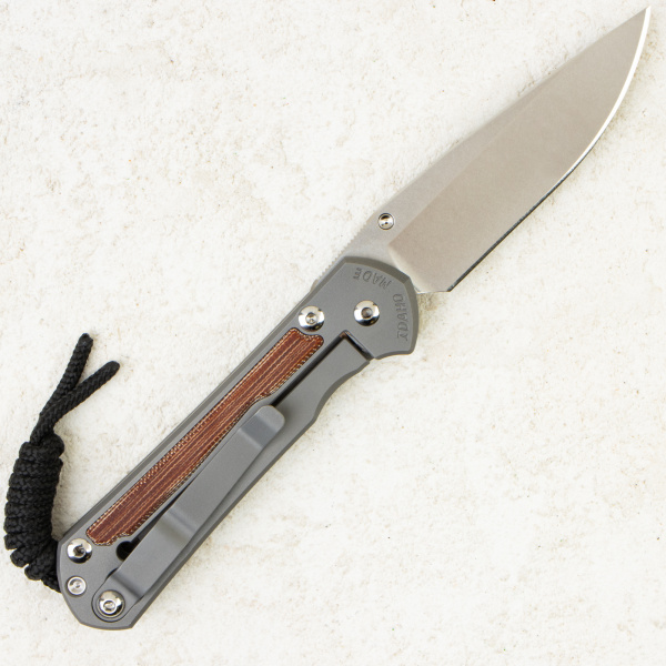 Нож Chris Reeve Small Sebenza 31 Inlay, Glass Blasted CPM MagnaCut, Titanium/Natural Canvas Micarta Handle, S31-1660
