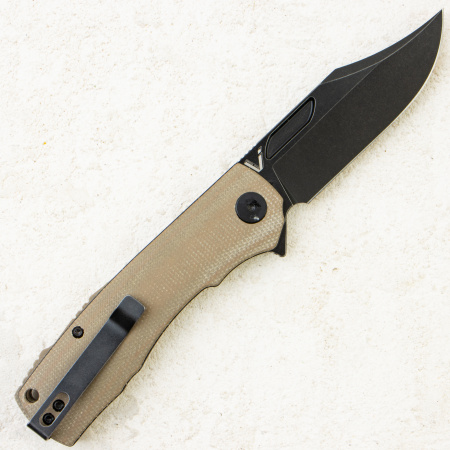 Нож Petrified Fish Victor, К110, Black Stonewashed, Micarta Khaki Handle, PFP03KMDW Нож Petrified Fish Victor, К110, Black Stonewashed, Micarta Khaki Handle, PFP03KMDW