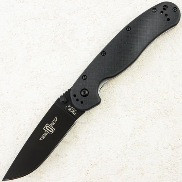 Нож Ontario Rat 1, Black, AUS-8, Nylon Black Handle, 8846BP