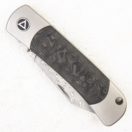 Нож QSP Falcon, Damascus, Titanium/Carbon Нож QSP Falcon, Damascus, Titanium/Carbon - купить в интернет-магазине Blademan