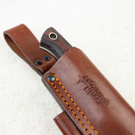 Нож Южный Крест Caribou L, Convex, Elmax, Micarta Black/Red, Насечка, 253