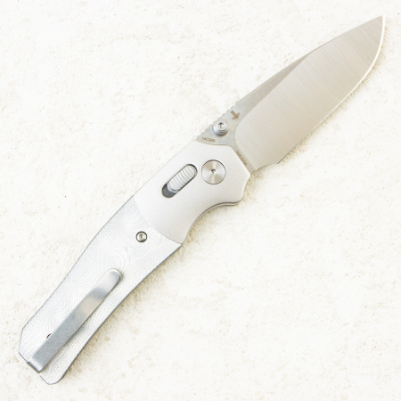 Нож QSP Vault, Stonewash-Satin 14C28N, Silver Aluminium Bolster/Micarta, QS157-E1