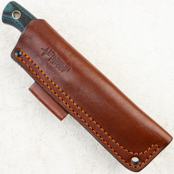 Нож Южный Крест ЯГД, CPR, Convex, Micarta Black/Blue, Насечка, 220