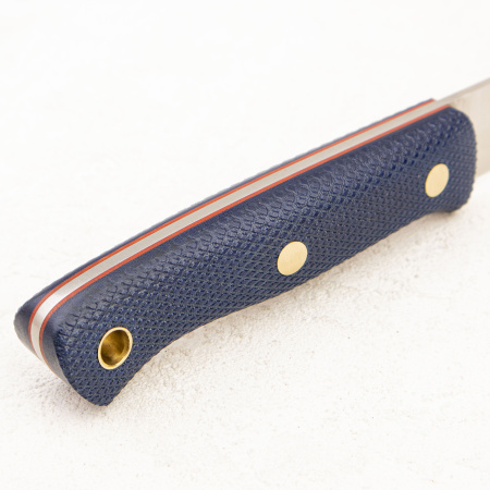 Нож Южный Крест Бушкрафт L, CPR, Конвекс, Микарта Синяя, Насечка - купить в интернет-магазине Blademan