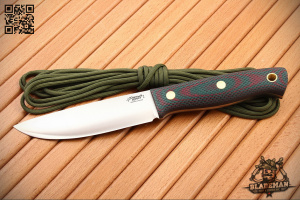 Нож Южный Крест Модель X M, D2, Конвекс, Микарта зелёно-красная, Насечка - купить в интернет-магазине Blademan