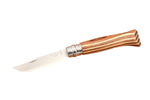 Opinel №8, коричневая рукоять — нож в открытом виде