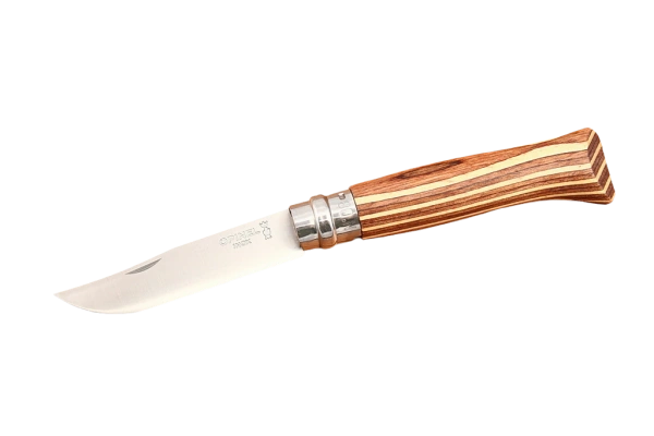 Opinel №8, коричневая рукоять — нож в открытом виде