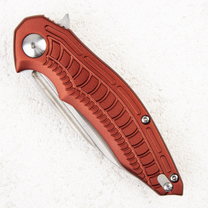 Нож Brous Blades Bionic Flipper, D2 Stonewashed, Aluminium Red, BRB48 - складной туристические ножи из стали Нож Brous Blades Bionic Flipper, D2 Stonewashed, Aluminium Red, BRB48 - складной туристические ножи из стали