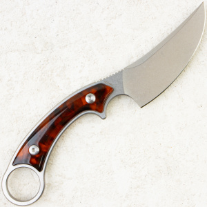 Tortoise Нож QSP Viper, Stonewashed, 10Cr15MoV, Tortoise Resin Handle, QS166-C1
