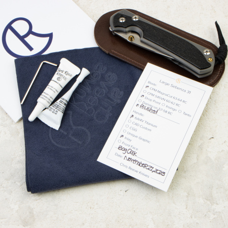Нож Chris Reeve Large Sebenza 31 Inlay, Polished CPM MagnaCut, Titanium/Bog Oak Handle, L31-1136 Нож Chris Reeve Large Sebenza 31 Inlay, Polished CPM MagnaCut, Titanium/Bog Oak Handle, L31-1136