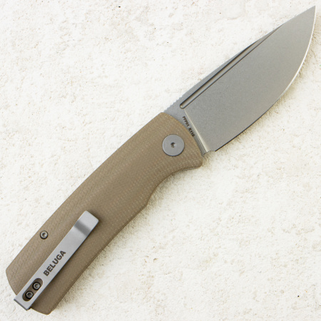Нож Petrified Fish Beluga, K110, Stonewashed, Khaki Micarta Handle, PFP01KAMWW Нож Petrified Fish Beluga, K110, Stonewashed, Khaki Micarta Handle, PFP01KAMWW