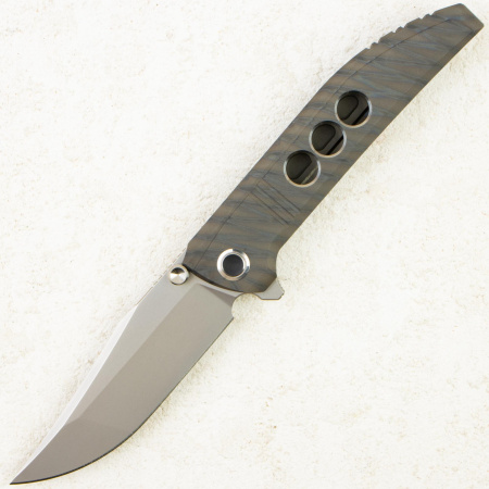 Нож WE Knife Ezinta, Bead Blasted M390, Titanium Tiger Stripe Pattern Flamed Handle, WE22041-4