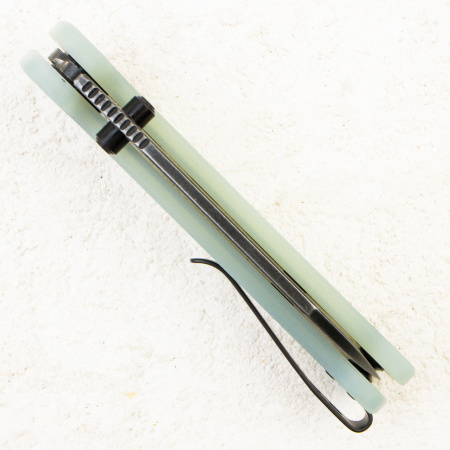 Нож QSP Penguin Button Lock, 14C28N, G10 Jade, QS130BL-B2