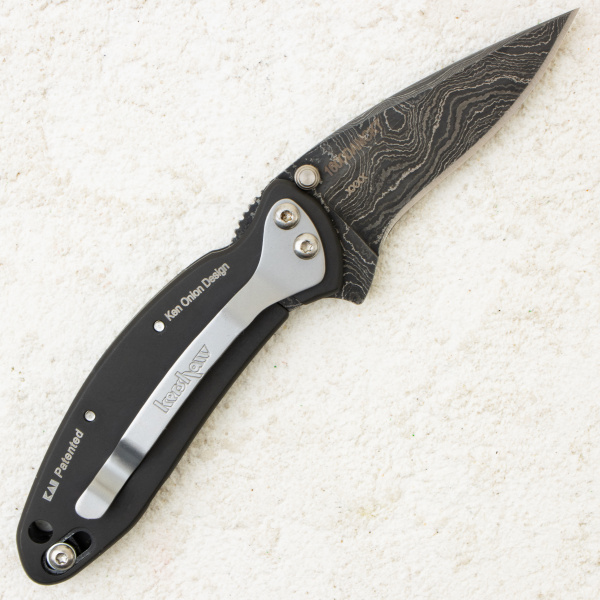 Нож Kershaw Chive, 420HC, Damascus,  Aluminum Black, 1600DAMBK