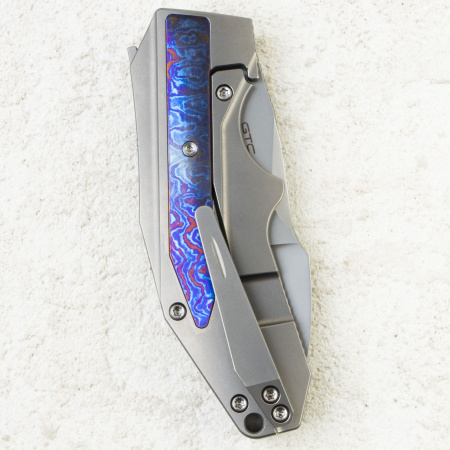 Нож WE Knife Coral, Bead Blasted, CPM 20CV, Titanium Gray/Timascus Handle, WE24044-4