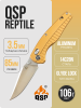 Нож QSP Reptile, Stonewash-Satin, 14C28N, Aluminum Champagne Handle, QS165-A1