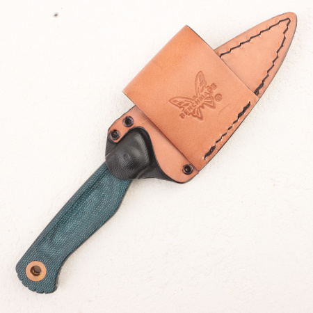 Нож Benchmade Dacian, MagnaCut, Blue Denim Micarta Handle, Brown Leather Sheath, 203-04