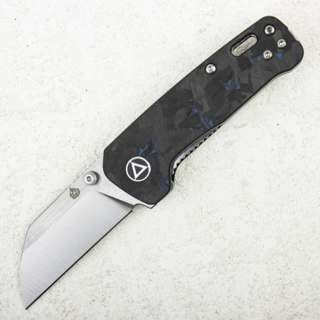Нож QSP Penguin MINI, 14C28N, Shredded Carbon Fiber Blue - купить в интернет-магазине Blademan