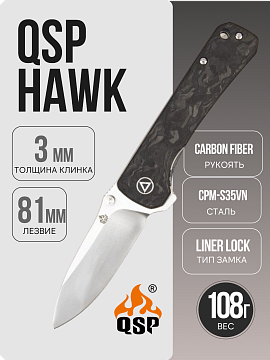 QSP Hawk — Shredded Carbon / рубленый карбон · QS131-F