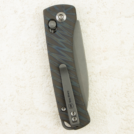 Нож WE Knife Nightblade, Gray Stonewashed CPM 20CV, Titanium Tiger Stripe Handle, WE22046-3 Нож WE Knife Nightblade, Gray Stonewashed CPM 20CV, Titanium Tiger Stripe Handle, WE22046-3