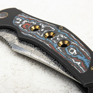 Нож WE Knife Magnetron, Damasteel, Titanium/Nebula Fat Carbon Fiber - складной туристические ножи из стали Нож WE Knife Magnetron, Damasteel, Titanium/Nebula Fat Carbon Fiber - складной туристические ножи из стали