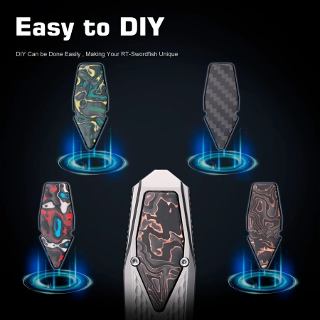 Нож Remette Swordfish Clip-Point, M390, Titanium Black/Orange Handle, ZL101A4