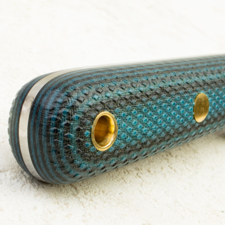 Нож Южный Крест Кефарт mini, VG10, Конвекс, Микарта Черно-Синяя, Насечка