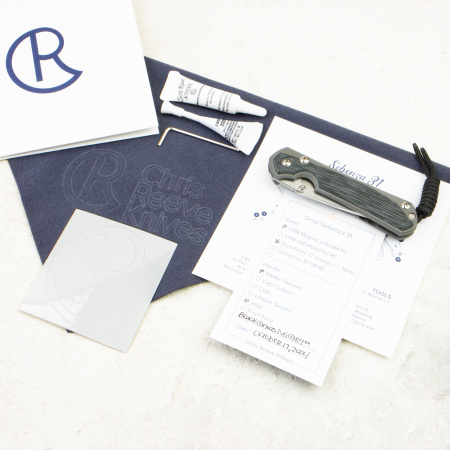 Нож Chris Reeve Small Sebenza 31 Inlay, CPM MagnaCut, Titanium/Black Canvas Micarta Handle, S31-1200 Нож Chris Reeve Small Sebenza 31 Inlay, CPM MagnaCut, Titanium/Black Canvas Micarta Handle, S31-1200