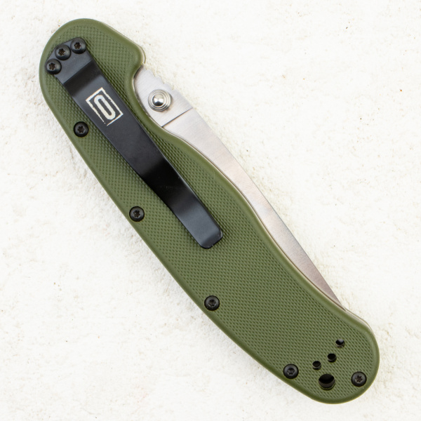 Нож Ontario Rat 1 Folder, AUS-8 Satin Blade, Foliage Green Nylon Handle ON8848FG