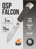 Нож QSP Falcon, Damascus, Titanium/Carbon Нож QSP Falcon, Damascus, Titanium/Carbon