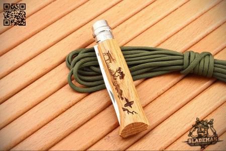 Нож Opinel №8, Нержавеющая сталь, Дуб, Гравировка собака - купить в интернет-магазине Blademan