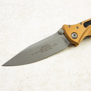 Нож Microtech Socom Elite, Apocalyptic, M390, Aluminum Tan, 160-10 APTA Нож Microtech Socom Elite, Apocalyptic, M390, Aluminum Tan, 160-10 APTA