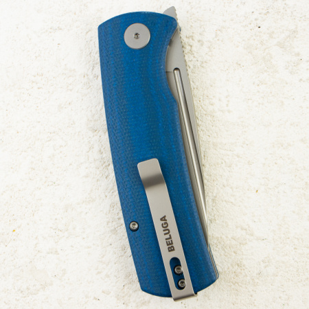Нож Petrified Fish Beluga, K110, Stonewashed, Blue Micarta Handle, PFP01BMP Нож Petrified Fish Beluga, K110, Stonewashed, Blue Micarta Handle, PFP01BMP