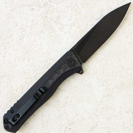 Нож Petrified Fish Forward, D2, Black Stonewashed, Carbon Fiber/G10 Black Handle, PF818CDW Нож Petrified Fish Forward, D2, Black Stonewashed, Carbon Fiber/G10 Black Handle, PF818CDW