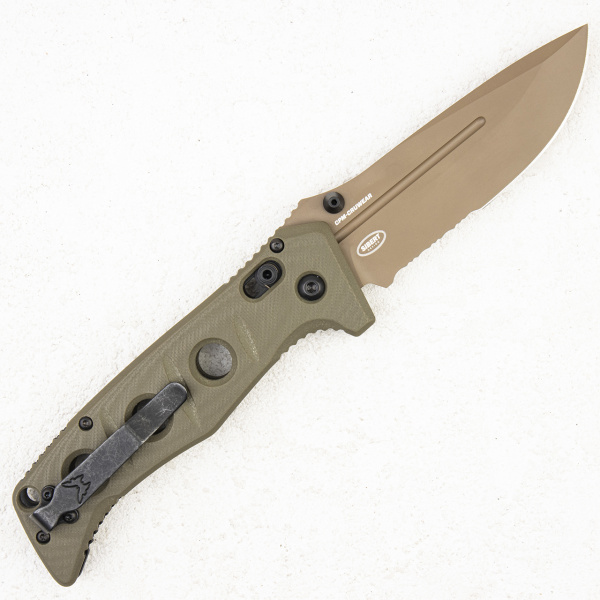 Нож Benchmade ADAMAS, CPM CruWear Serrated, G10 Olive, 275SFE-2