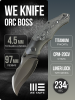 Нож WE Knife Orc Boss, Gray CPM 20CV, Titanium Gray with Aluminum/Carbon Inlay Handle, WE24042-3