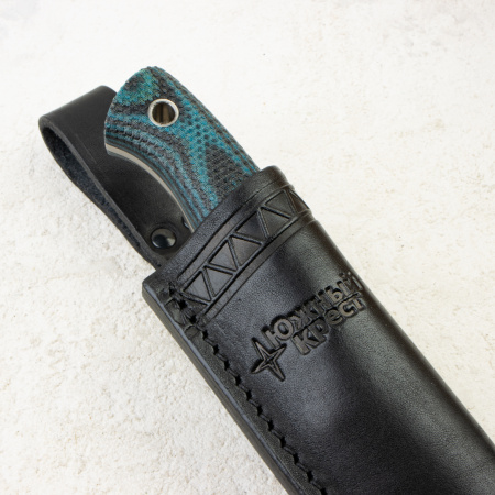 Нож Южный Крест Fox, VG-10, Convex, Micarta Black/Blue, Насечка