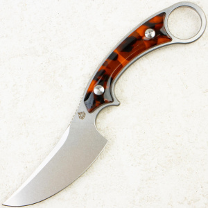 Нож QSP Viper, Stonewashed, 10Cr15MoV, Tortoise Resin Handle, QS166-C1