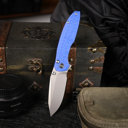 Нож Remette Cool Whale, 14C28N, CNC G10 Blue Handle, RTCL-GN5