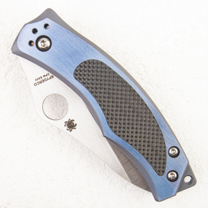 Нож Spyderco Vrango, S30V, Titanium Blue - складной туристические ножи из стали Нож Spyderco Vrango, S30V, Titanium Blue - складной туристические ножи из стали