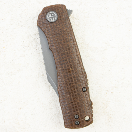 Нож Petrified Fish Victor, К110, Gray Stonewashed, Micarta Brown Handle, PFP03BRMGAW Нож Petrified Fish Victor, К110, Gray Stonewashed, Micarta Brown Handle, PFP03BRMGAW