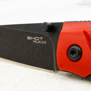 Mr.Blade Shot, D2, Black Stonewash, G10 Red Mr.Blade Shot, D2, Black Stonewash, G10 Red