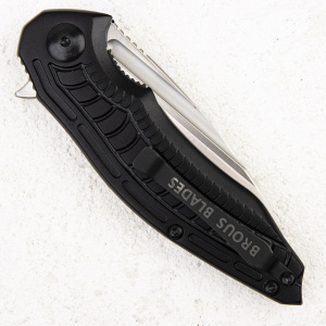 Нож Brous Blades Bionic Flipper, D2 Satin, Aluminium Black, BRB50 Нож Brous Blades Bionic Flipper, D2 Satin, Aluminium Black, BRB50