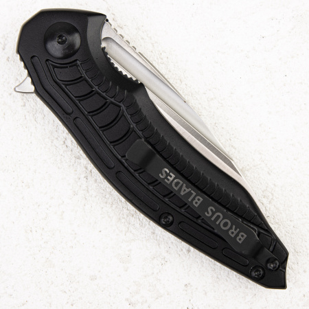 Нож Brous Blades Bionic Flipper, D2 Satin, Aluminium Black, BRB50