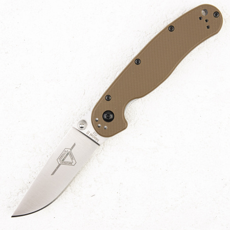 Нож Ontario RAT-2, D2, Satin, Coyote Brown Nylon, 8828CB